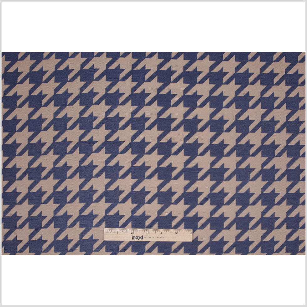 Denim Houndstooth Polyester Brocade