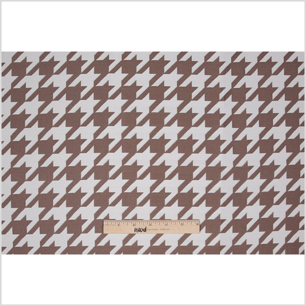 Light Brown Houndstooth Polyester Brocade