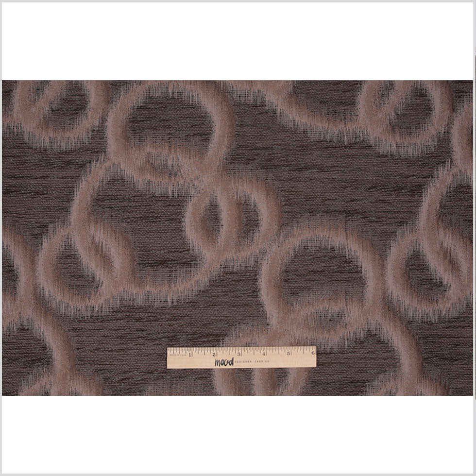 Mocha Geometric Ikat Bubbles Polyester Woven