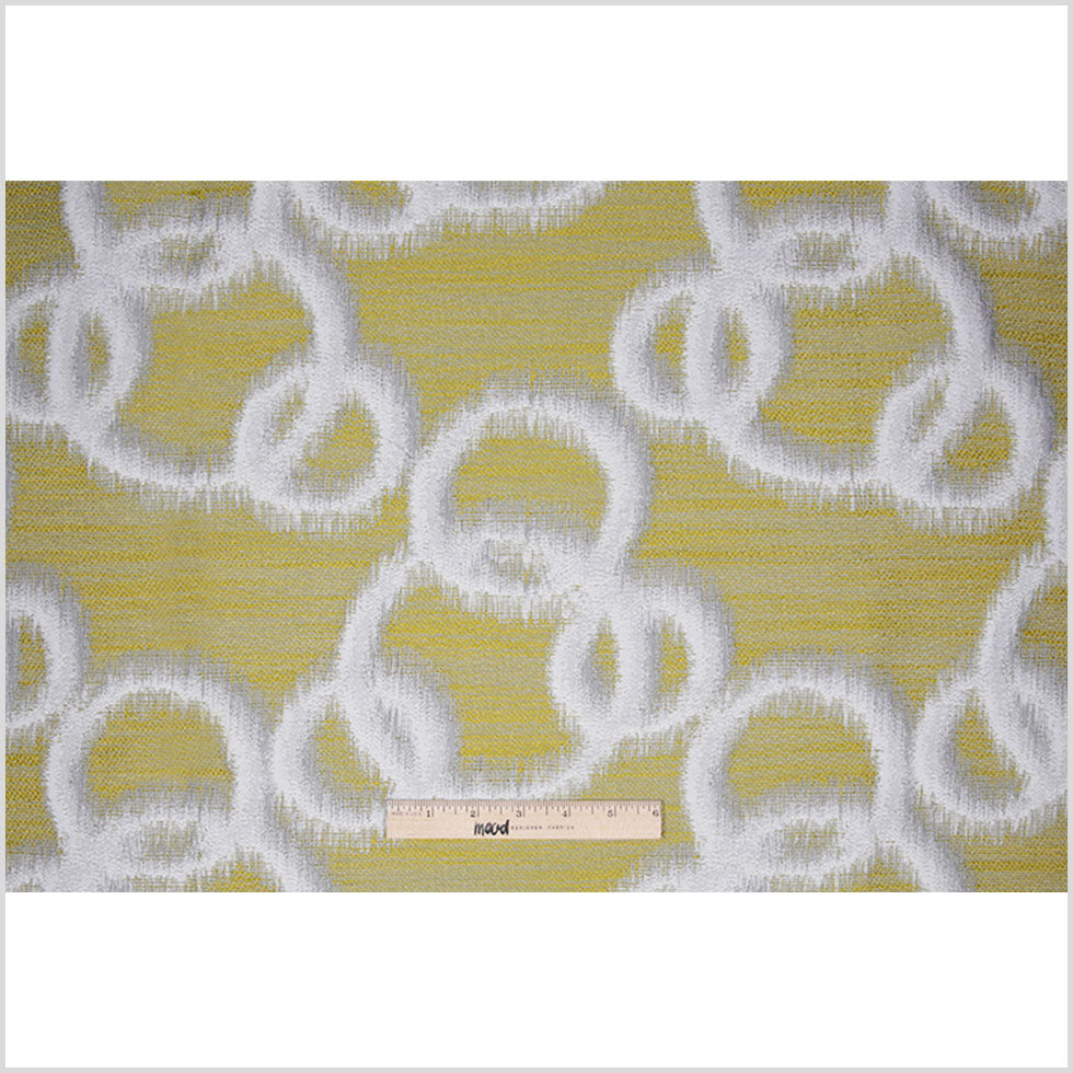 Lime Geometric Ikat Bubbles Polyester Woven
