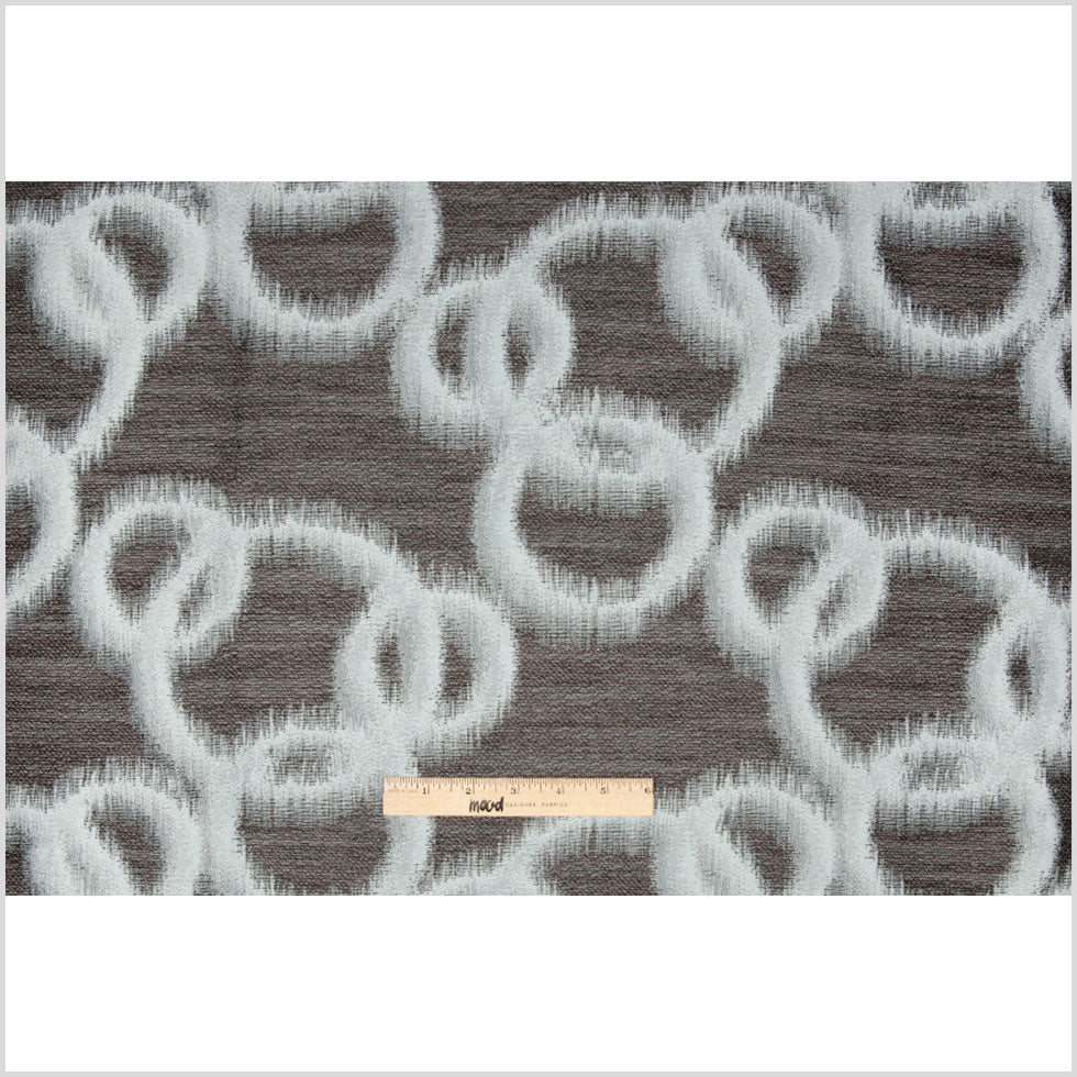 Blue Geometric Ikat Bubbles Polyester Woven