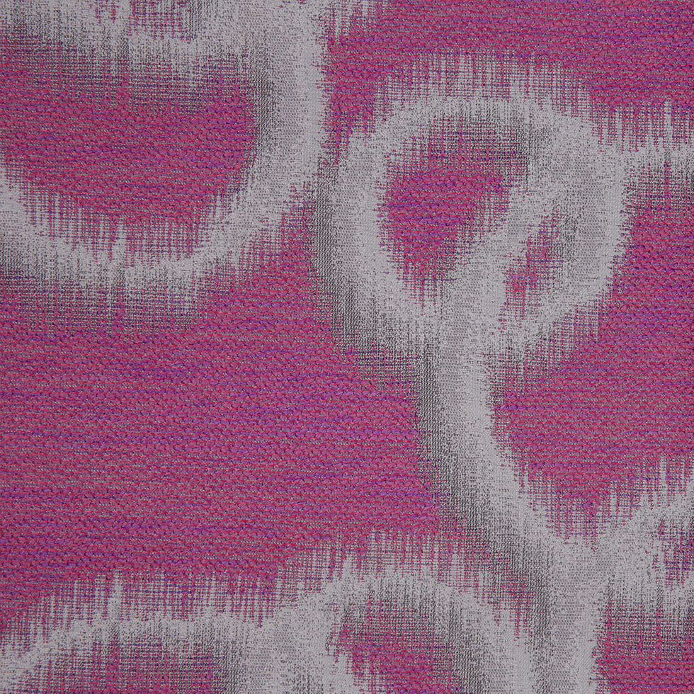 Fuchsia Geometric Ikat Bubbles Polyester Woven