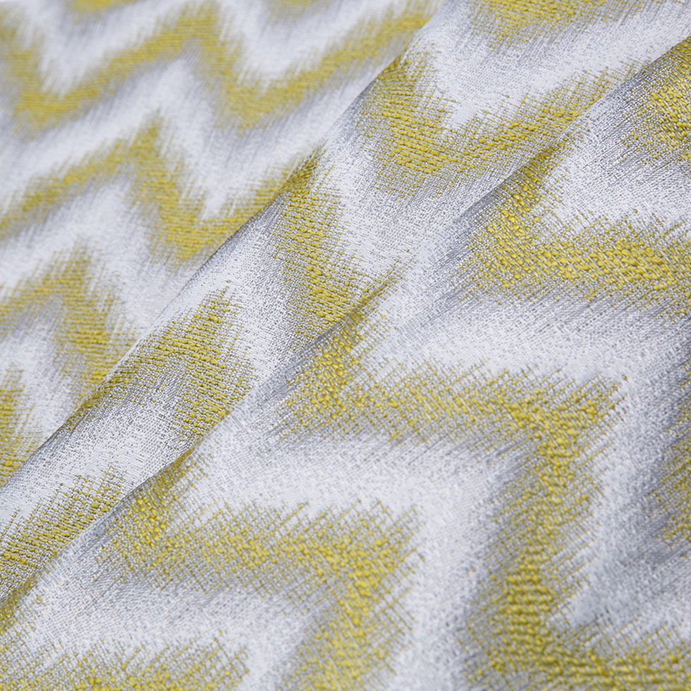 Lime Zig-Zag Geometric Polyester Woven