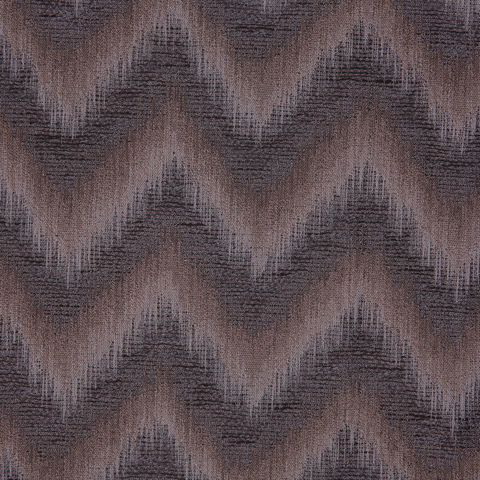 Brown Zig-Zag Geometric Polyester Woven
