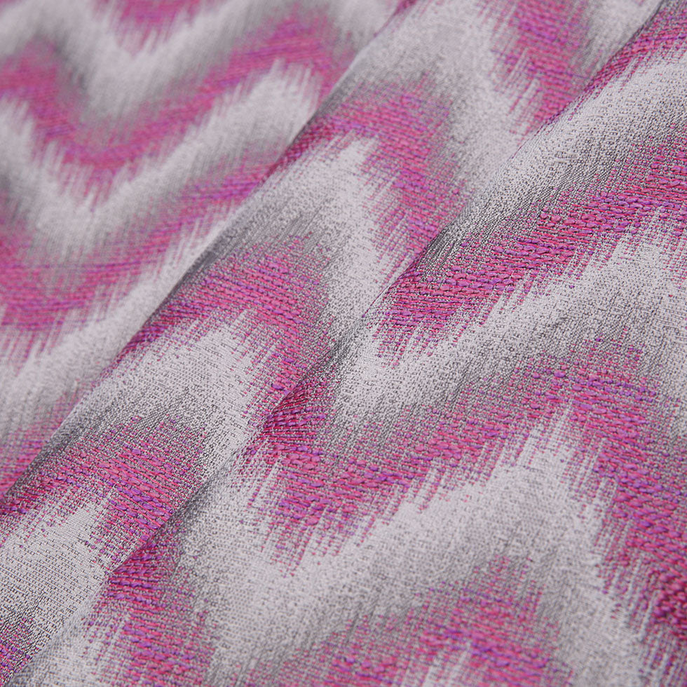 Fuchsia Zig-Zag Geometric Polyester Woven