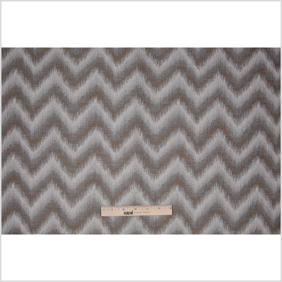 Gray Zig-Zag Geometric Polyester Woven