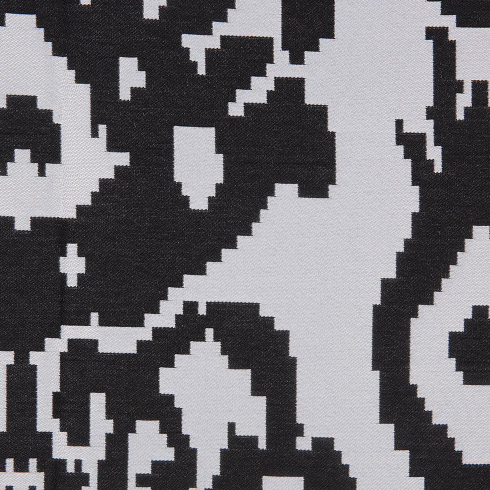 Black Geometric Polyester Brocade