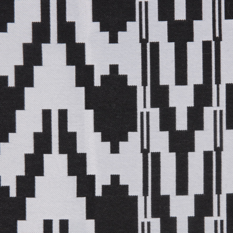 Black Geometric Polyester Brocade