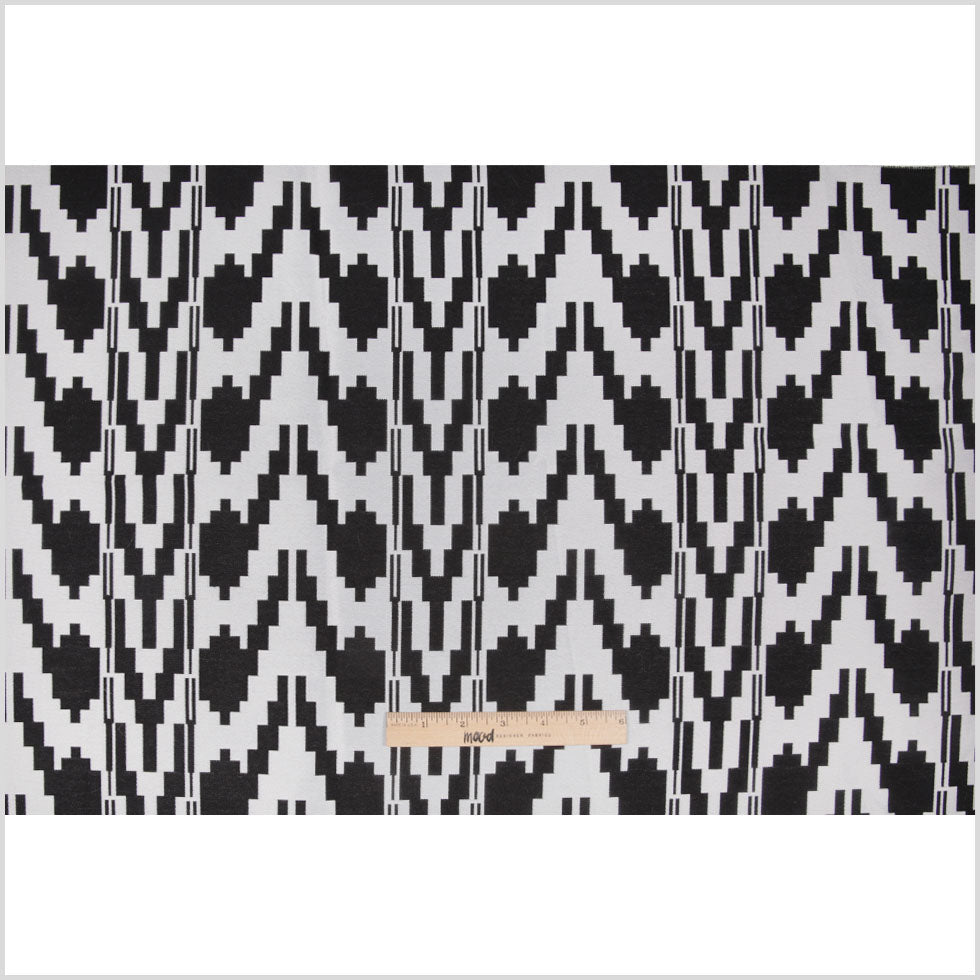 Black Geometric Polyester Brocade