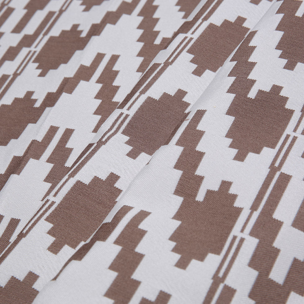 Cream Geometric Polyester Brocade
