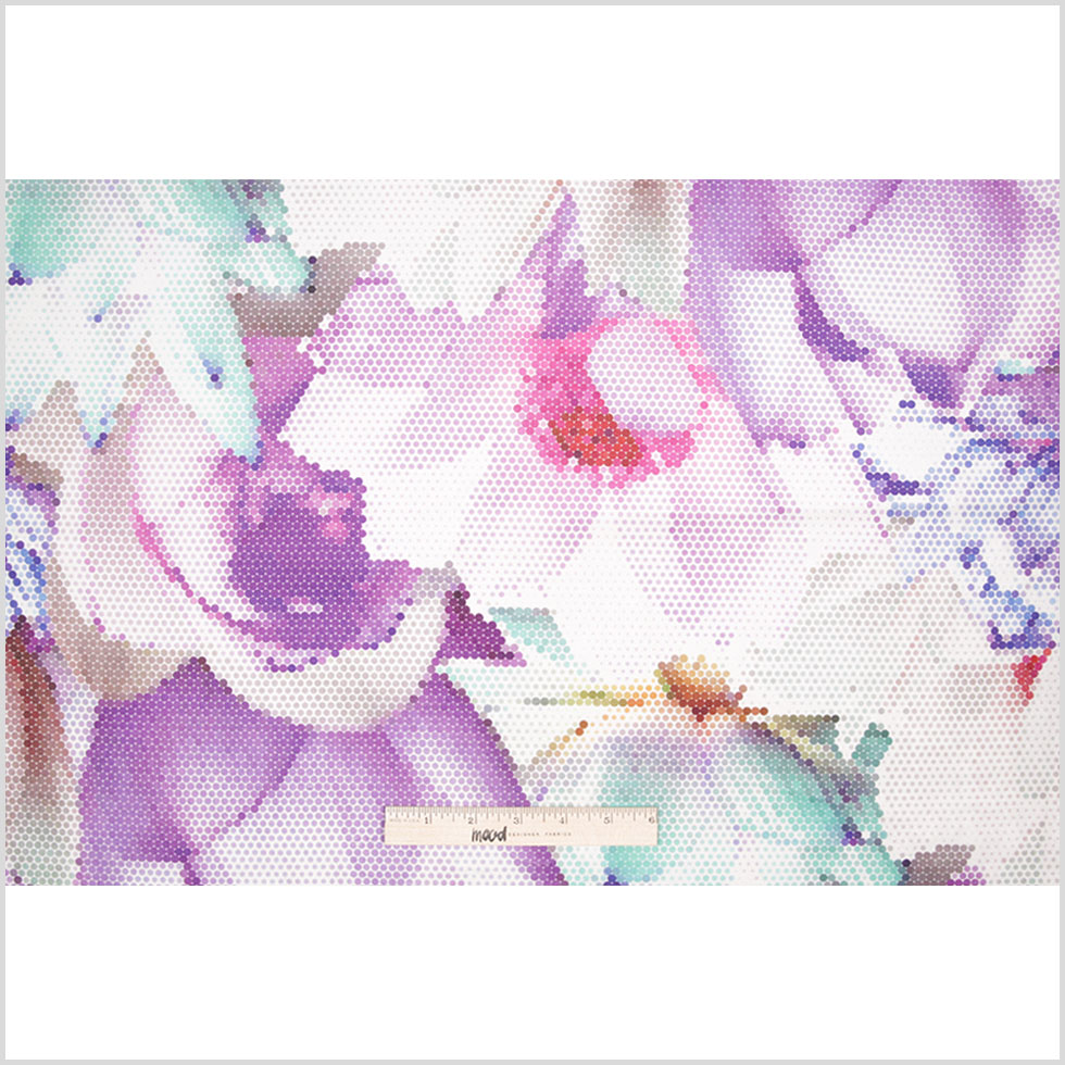 Spring Pixelated Floral Upholstery Velvet
