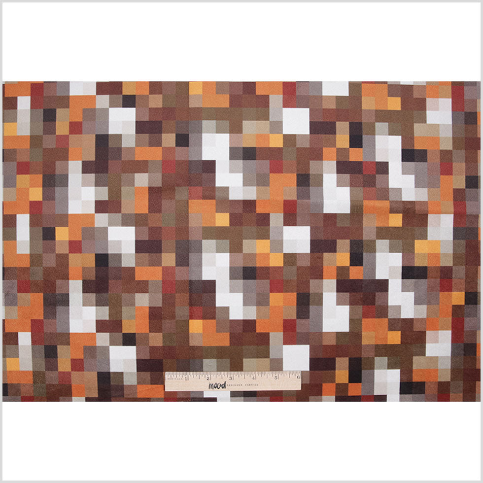 Orange Geometric Upholstery Velvet