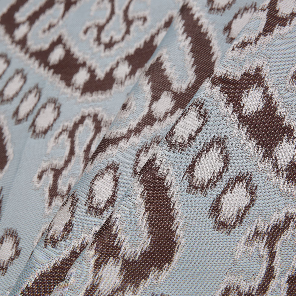 Ice Blue Damask Polyester Woven