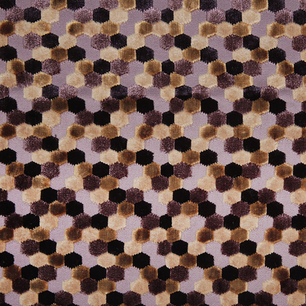 Gold Laser-Cut Geometric Polyester Velvet