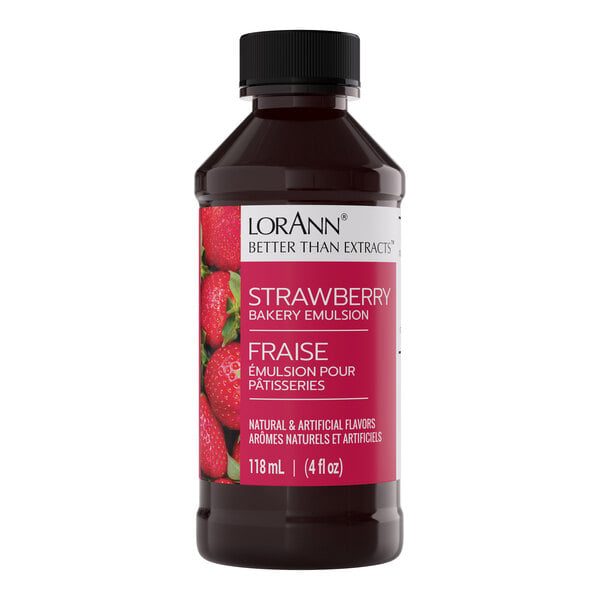 LorAnn Oils 4 fl. oz. Strawberry Bakery Emulsion - 36/Case