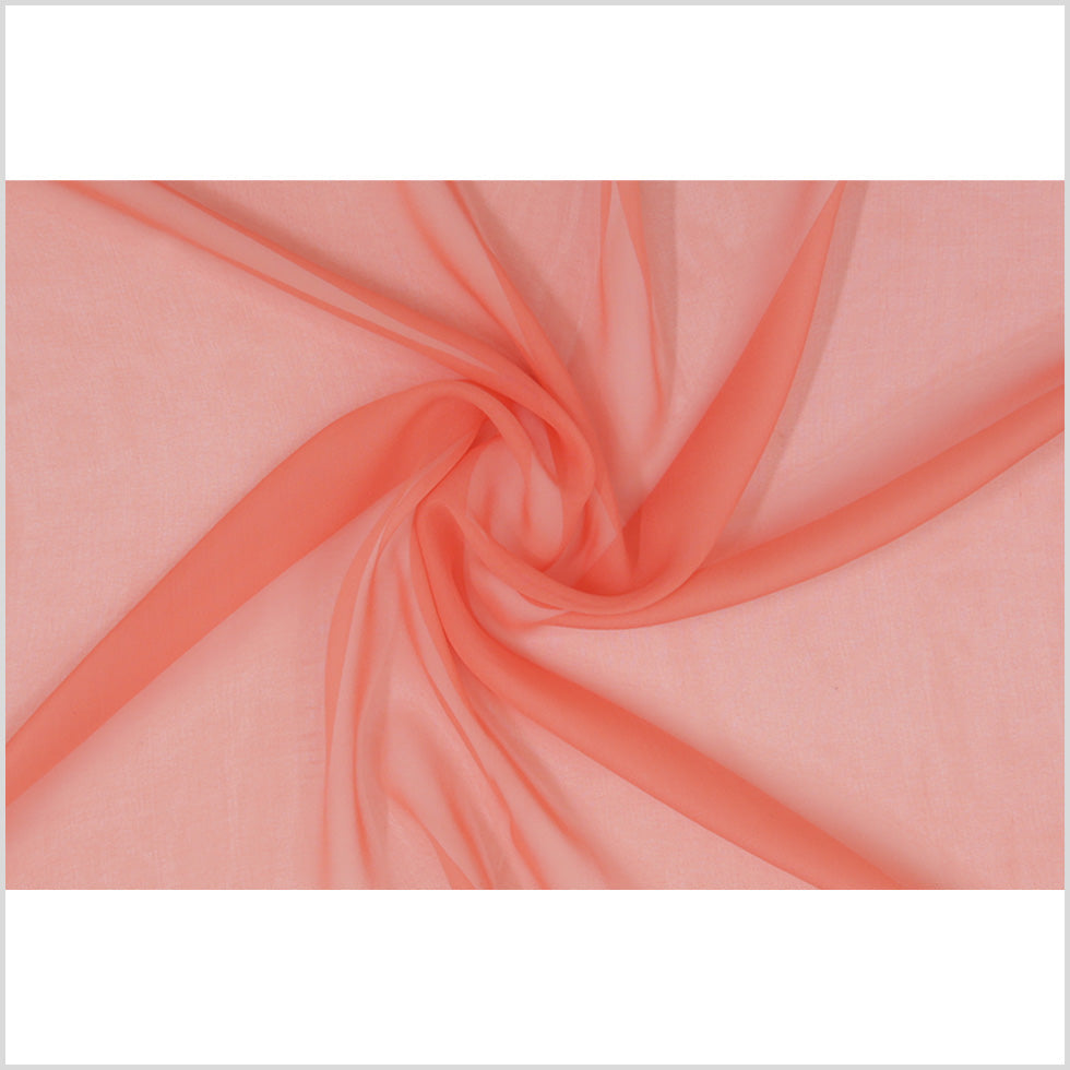 Coral Silk Chiffon