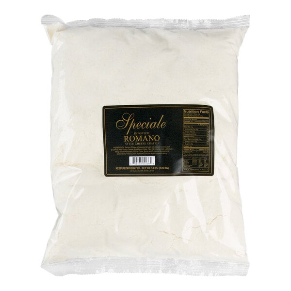 Speciale 5 lb. Bag Imported Grated Romano Cheese - 4/Case