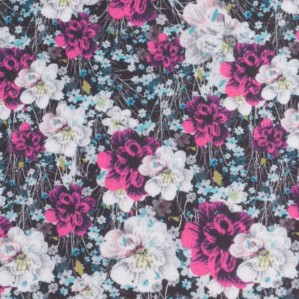 Field of Flowers Digitally Printed Stretch Neoprene/Scuba Knit