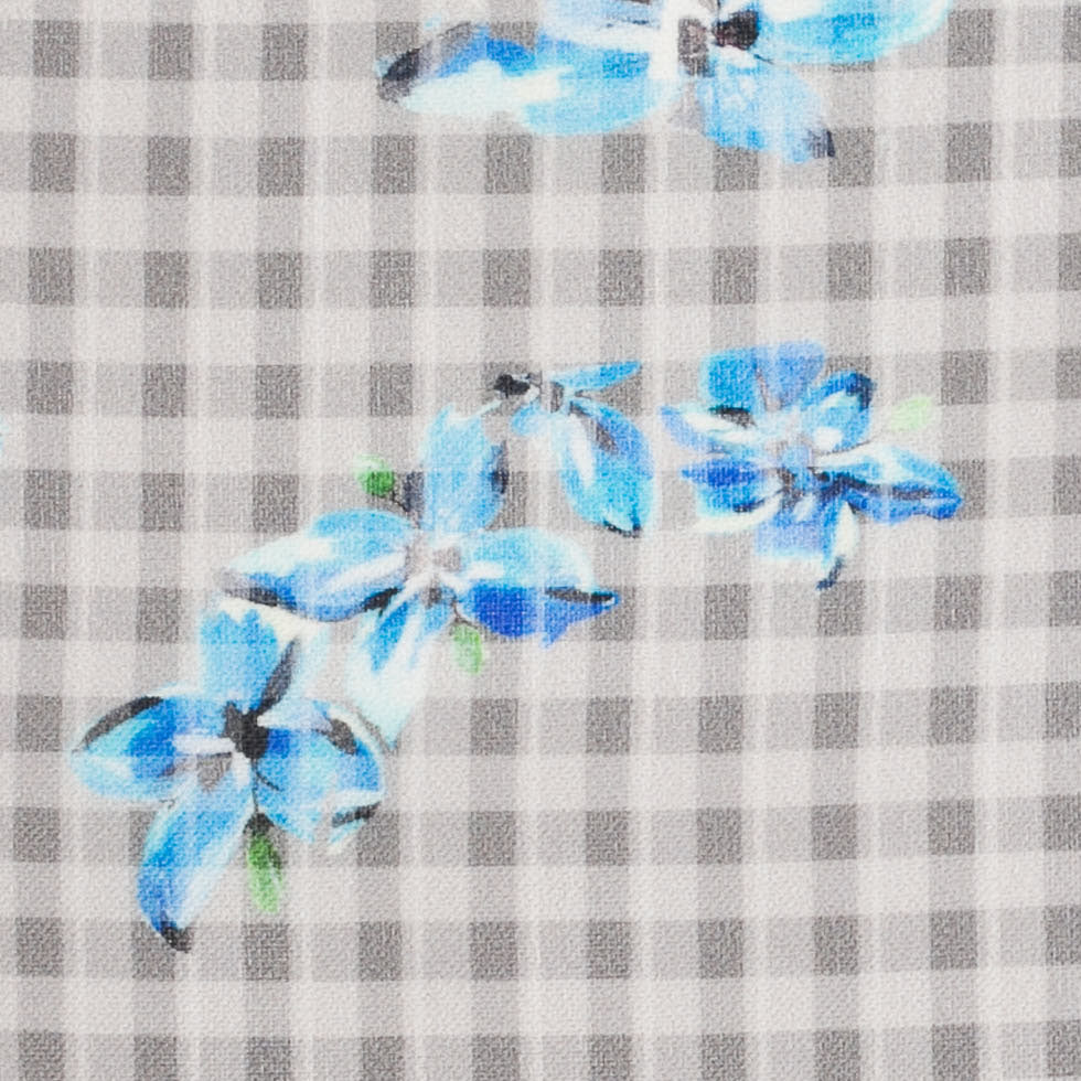 Tanya Taylor Floral Checkered Silk Gazar