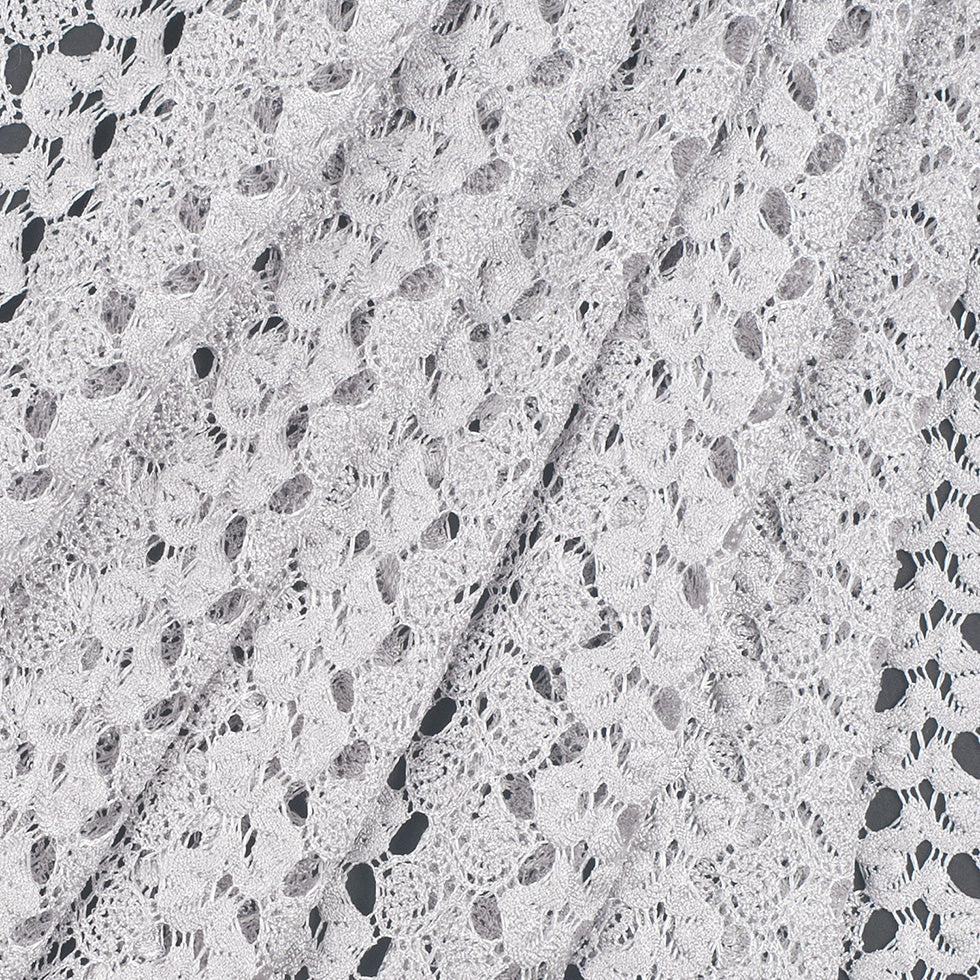 Metallic Silver Crocheted Lace