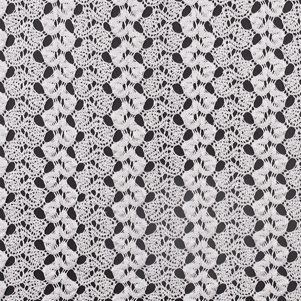 Metallic Silver Crocheted Lace