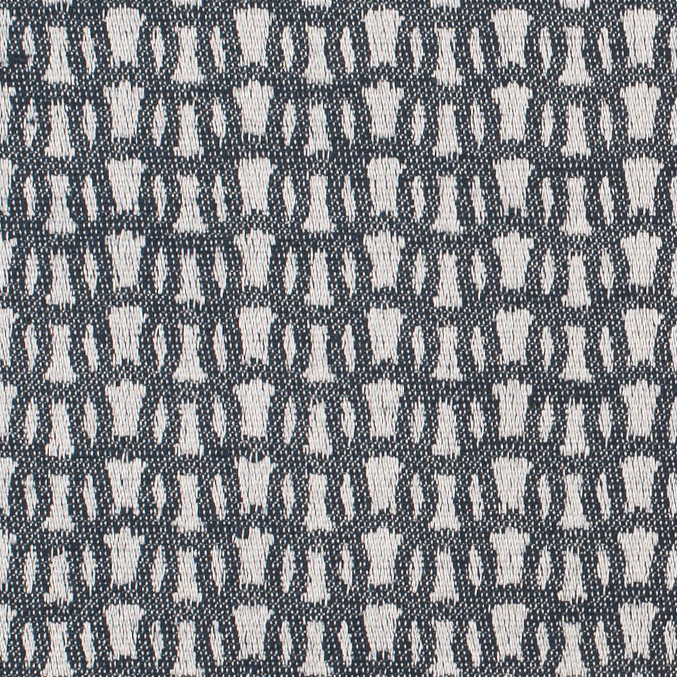 White/Navy Cotton Jacquard