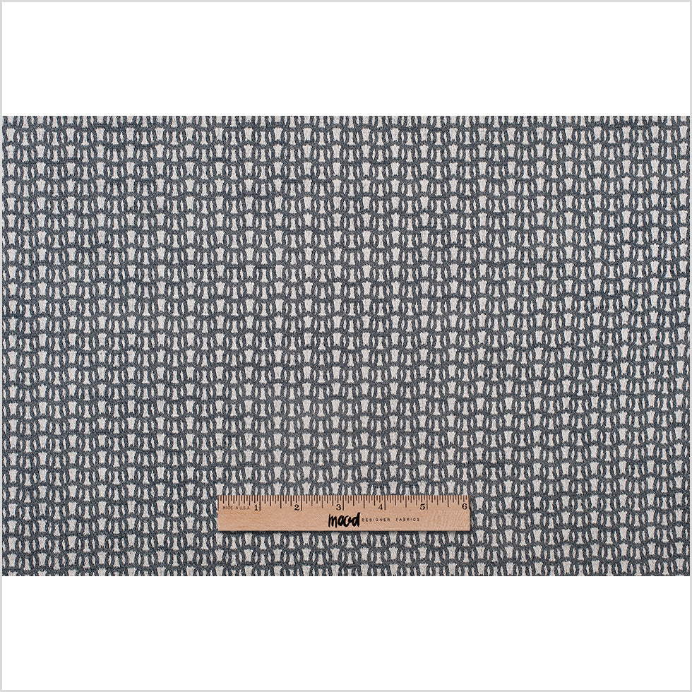 White/Navy Cotton Jacquard