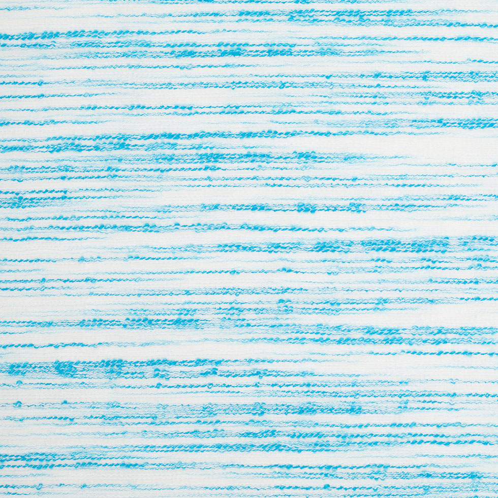 Turquoise/White Textural Striated Cotton Blend