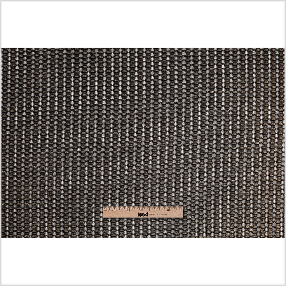 Black and Metallic Gold Dimensional Polyester Novelty Knit