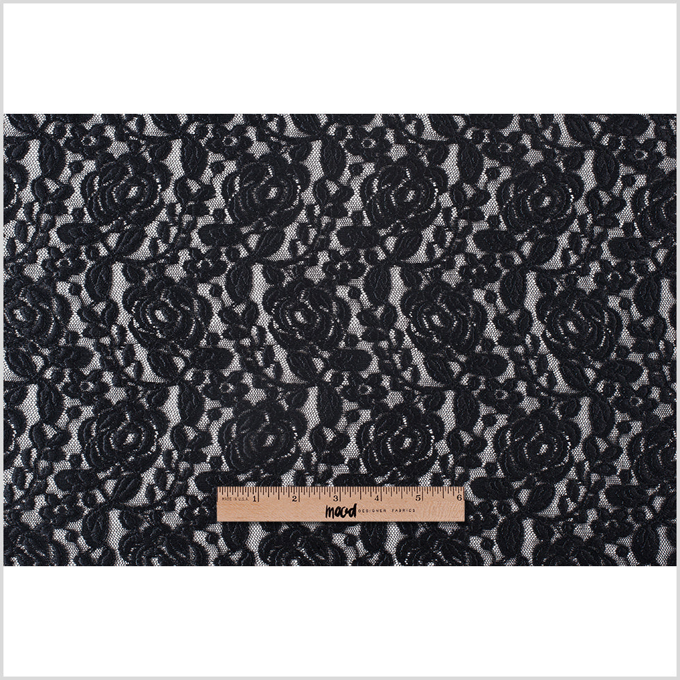 Black Rosette Lace Mesh