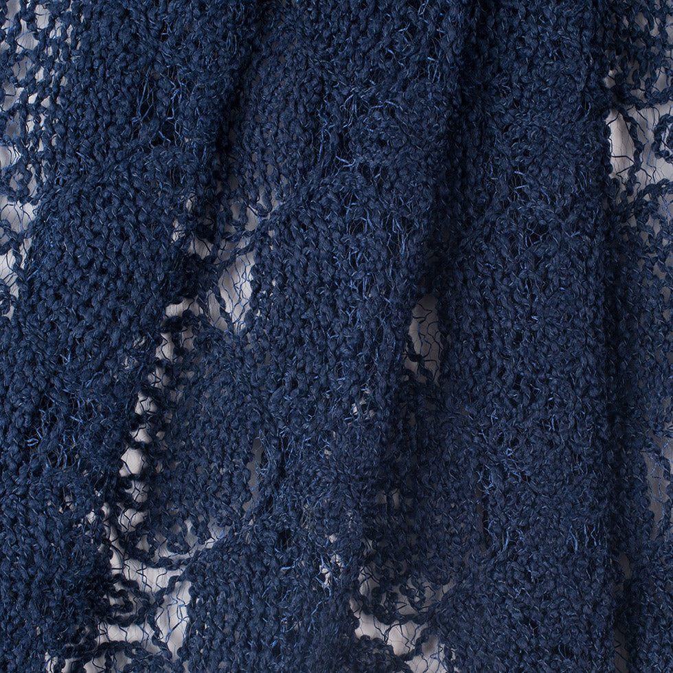 Novelty Polyester Lace - Navy Sea Shells