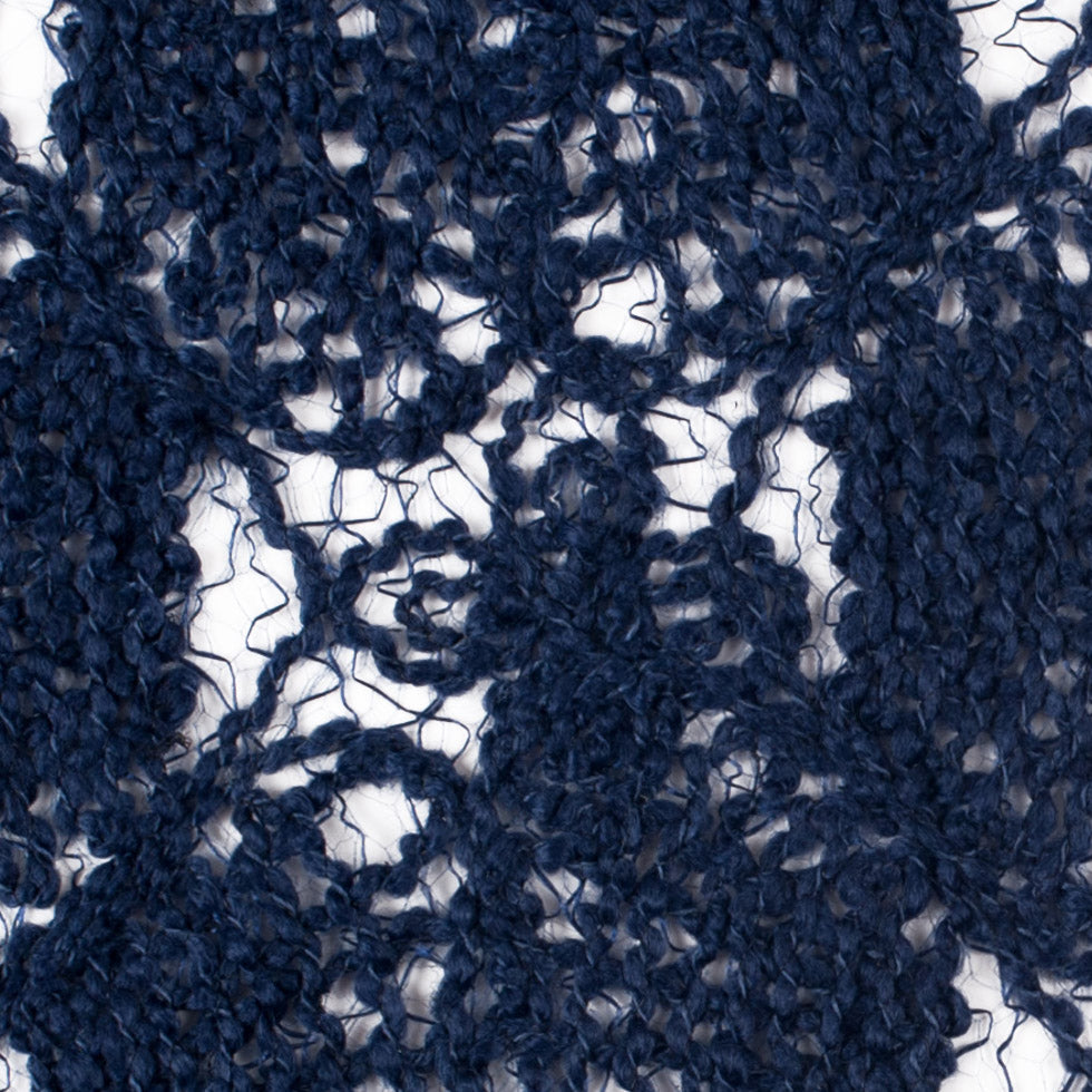 Novelty Polyester Lace - Navy Sea Shells