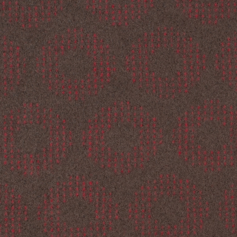 Dark Green and Red Geometric Wool Fleece