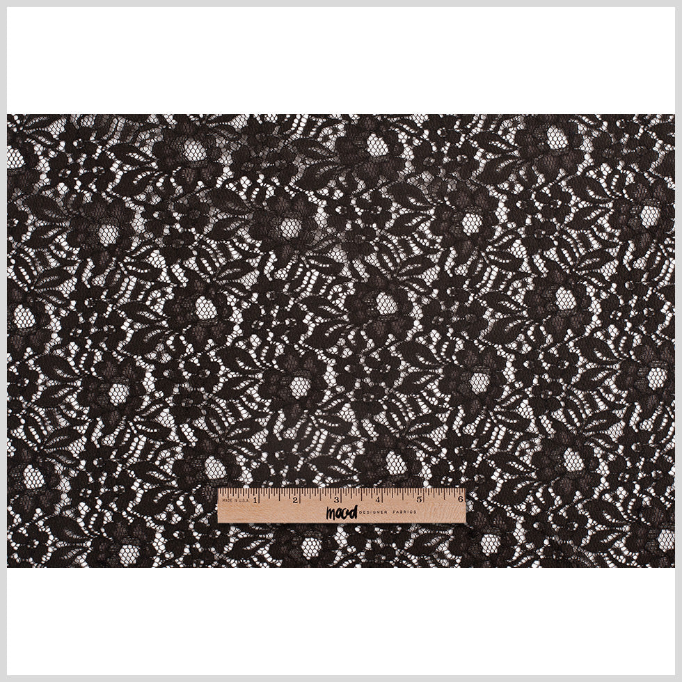 Re-Embroidered Lace - Dark Brown Floral