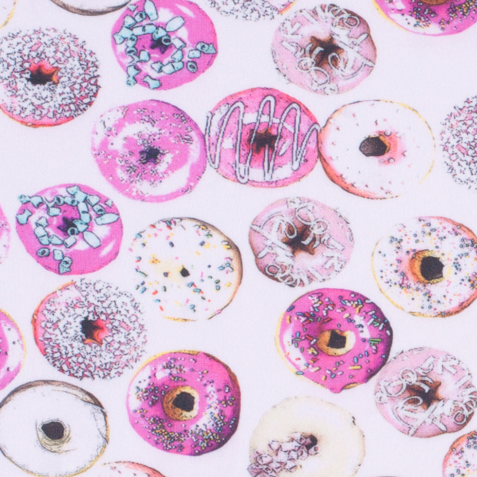 Strawberry Donuts Digitally Printed on Neoprene/Scuba Knit