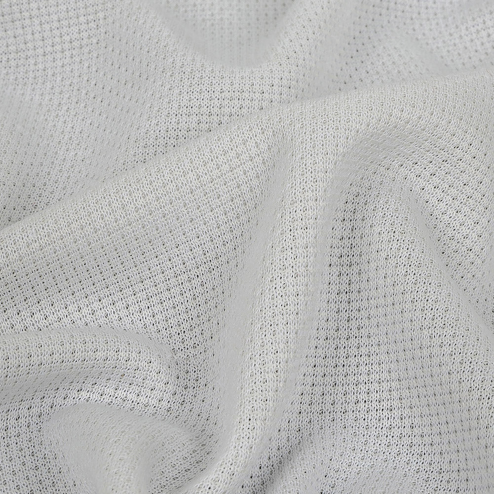 White Polyester Knit Pique