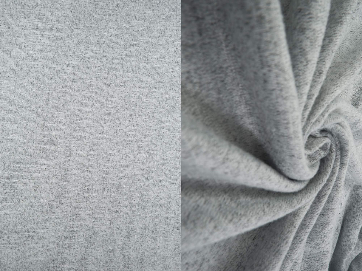 Heather Grey Super Soft Hacci Knit Fabric Stretchy & Cozy 58/60" Wide