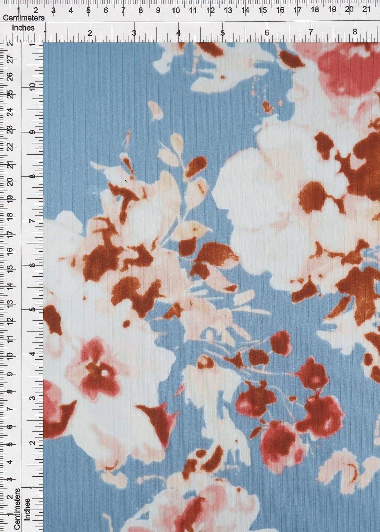8x3 Yummy Rib Knit Fabric Floral Print, Soft & Stretchy 58/60" Wide