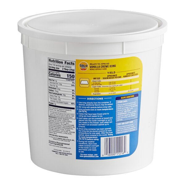 Gold Medal Ready-to-Spread Vanilla Creme Icing 11 lb. - 2/Case
