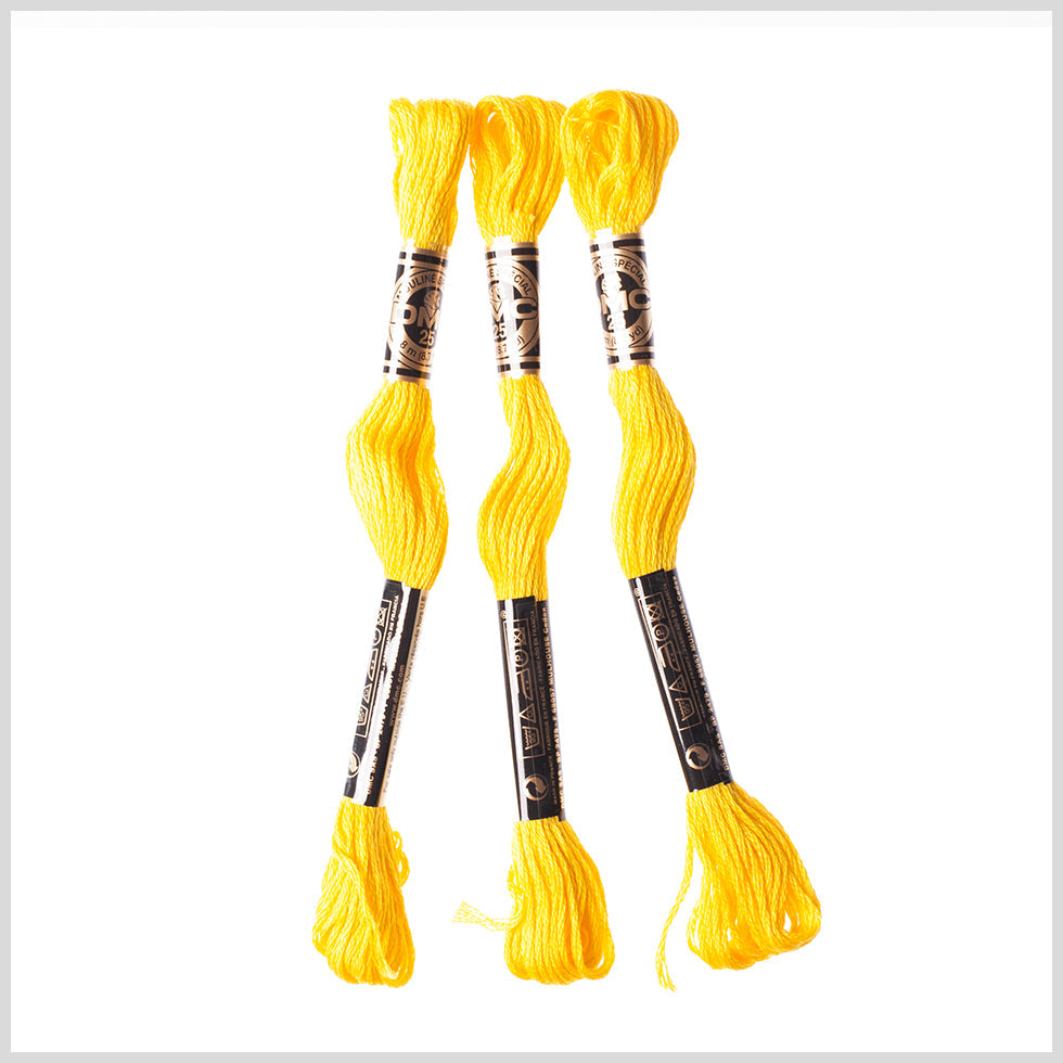 3-Pack DMC Size 6 Embroidery Floss #444 Dark Lemon