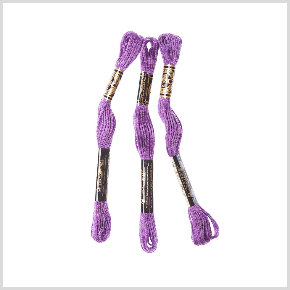 3-Pack DMC Size 6 Embroidery Floss #552 Medium Violet