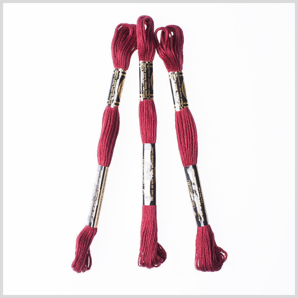 3-Pack DMC Size 6 Embroidery Floss #814 Dark Garnet