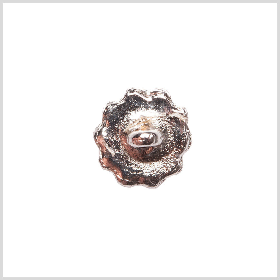Silver/Clear Rhinestoned Metal Shank Back Button - 22L/14mm