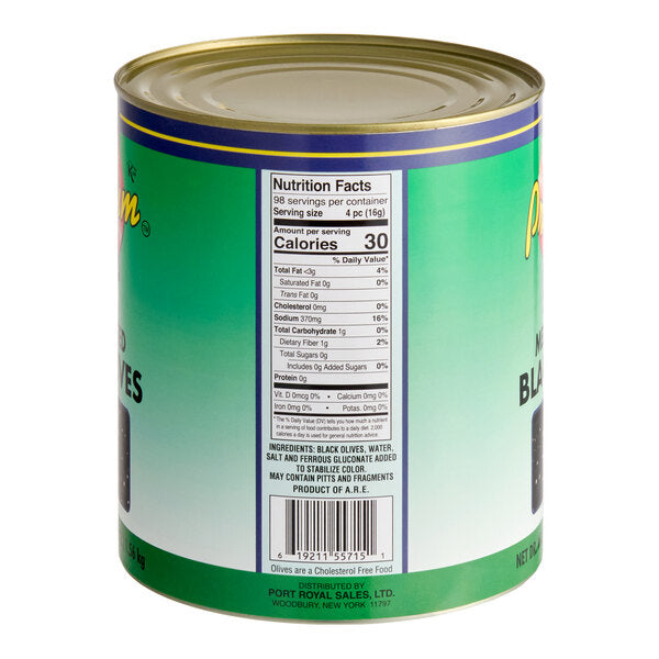 Medium Pitted Black Olives 6 lb. 10 oz. (3 lb. 3 oz. Dr. Wt.) #10 Can - 6/Case