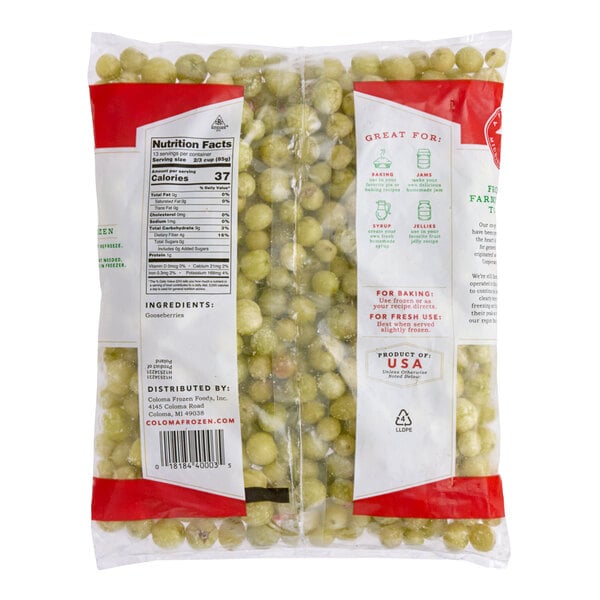 Nature Blessed IQF Gooseberries Resealable Bag 2.5 lb. - 4/Case