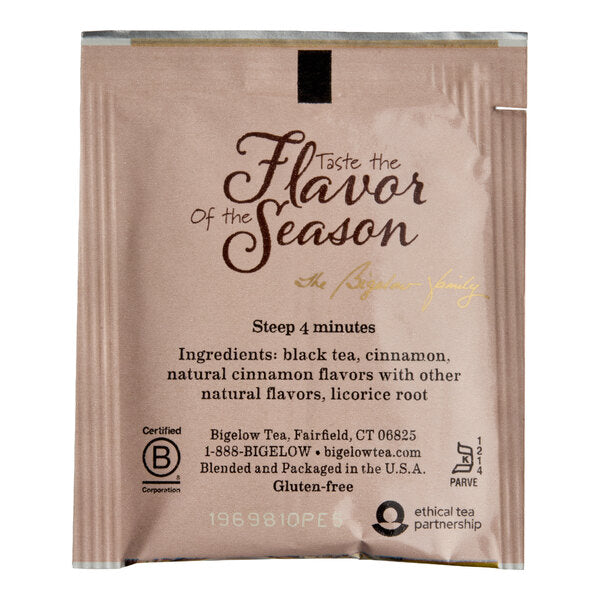 Bigelow Sweet Cinnamon Dolce Black Tea Bags - 108/Case