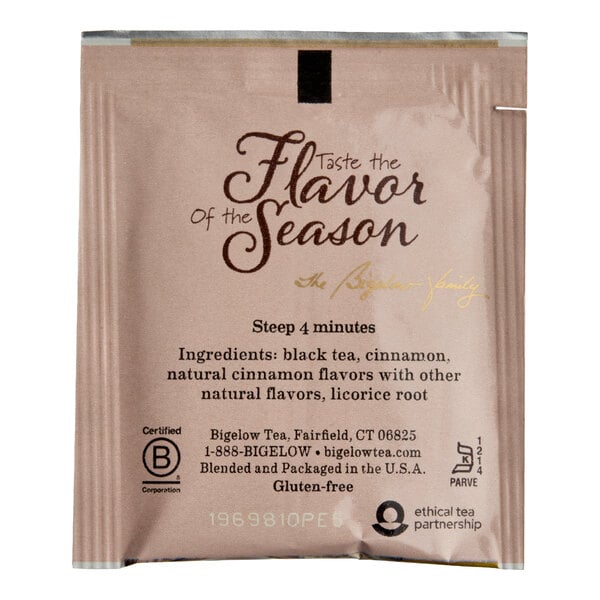Bigelow Sweet Cinnamon Dolce Black Tea Bags - 108/Case