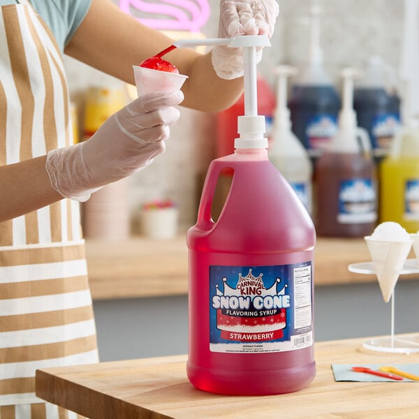Carnival King Strawberry Snow Cone Syrup 1 Gallon - 4/Case