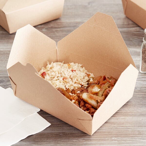 Earth Kraft Take-Out Boxes 6 1/4" x 8 1/2" x 1 7/8" Sustainable Packaging