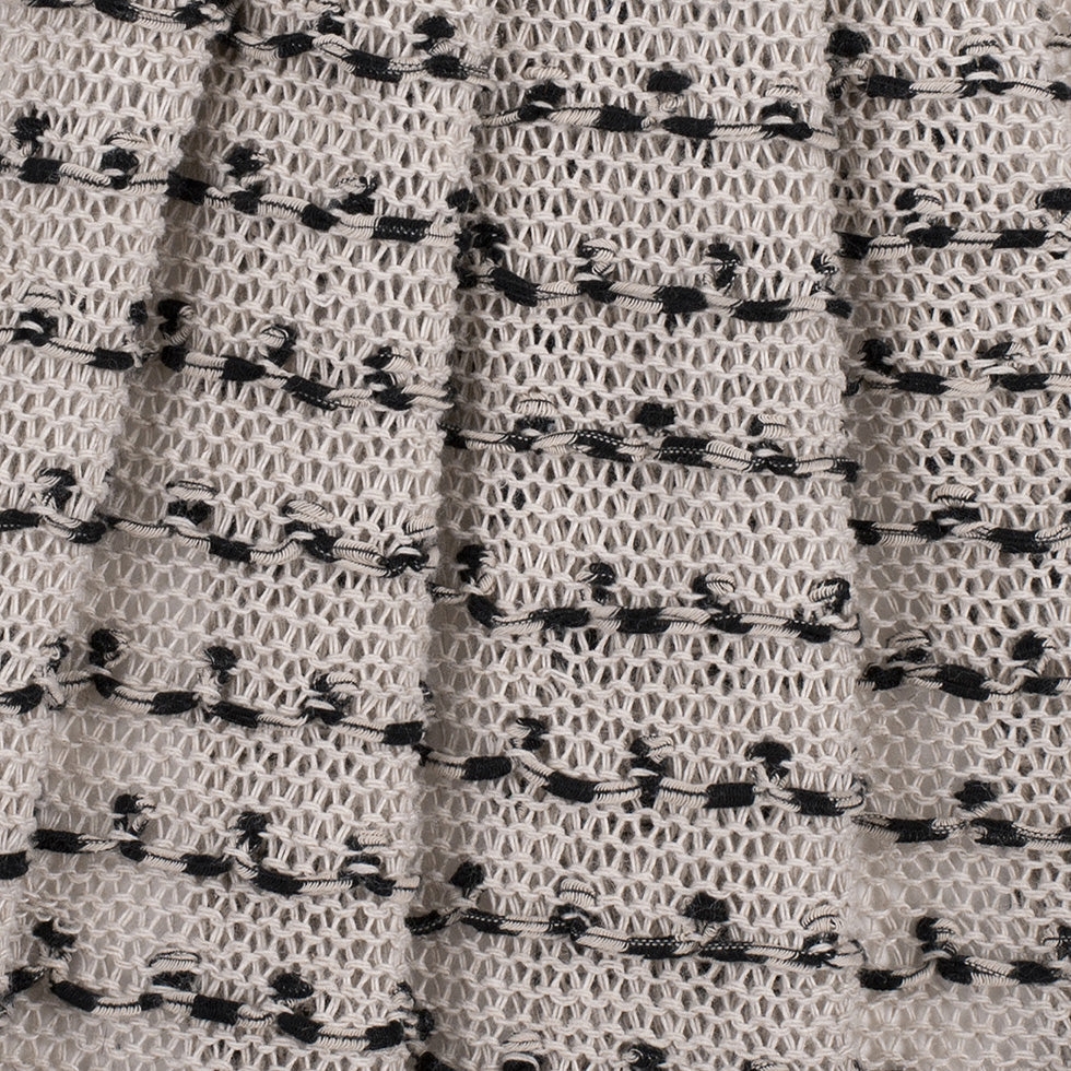 Peyote/Black Spotted Cotton Blended Wool Knit
